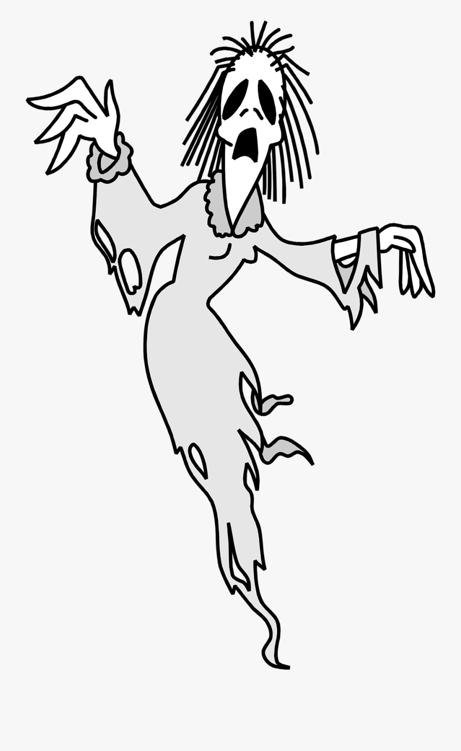 Free Stock Photo Illustration - Scary Ghost Clipart, Transparent Clipart