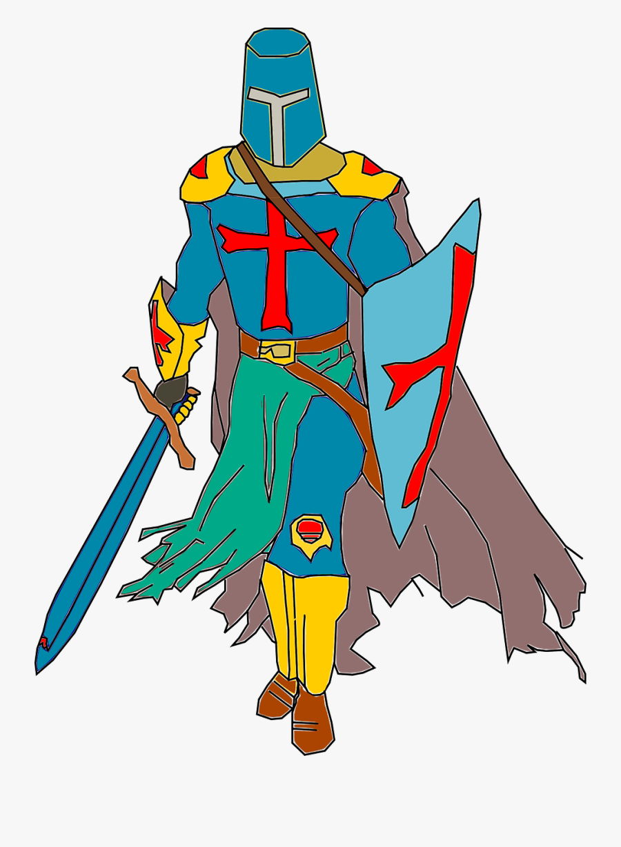 Knight Clipart Battle Pencil And In Color Knight - Crusader Knights Templar, Transparent Clipart