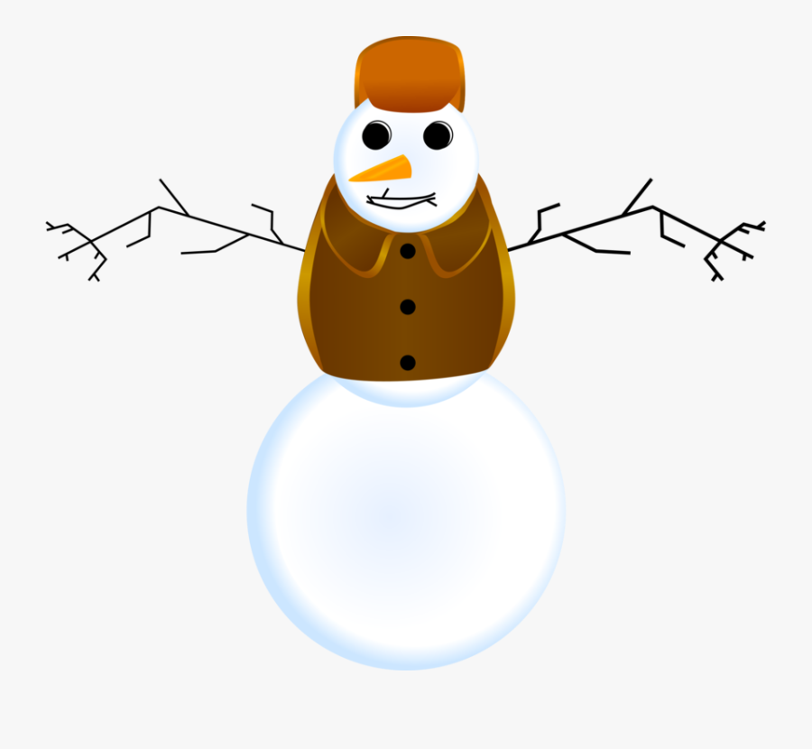 Snowman,water Bird,beak - Kreslený Sněhulák V Krajině, Transparent Clipart