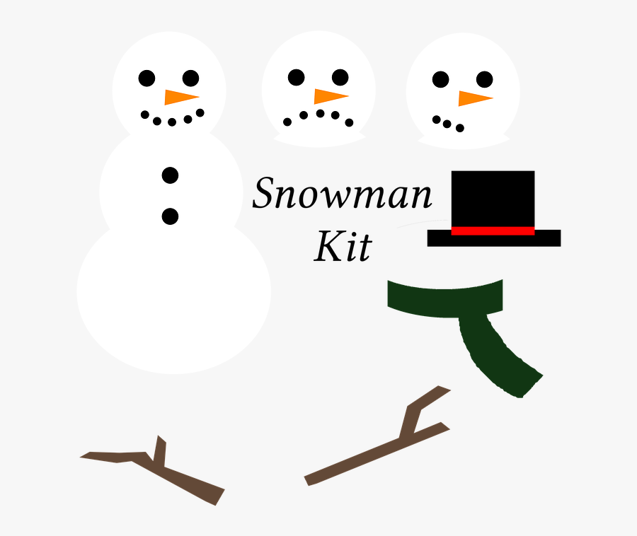 Snowman, Snowman Kit, Clipart Set, Clipart Pack, Transparent Clipart