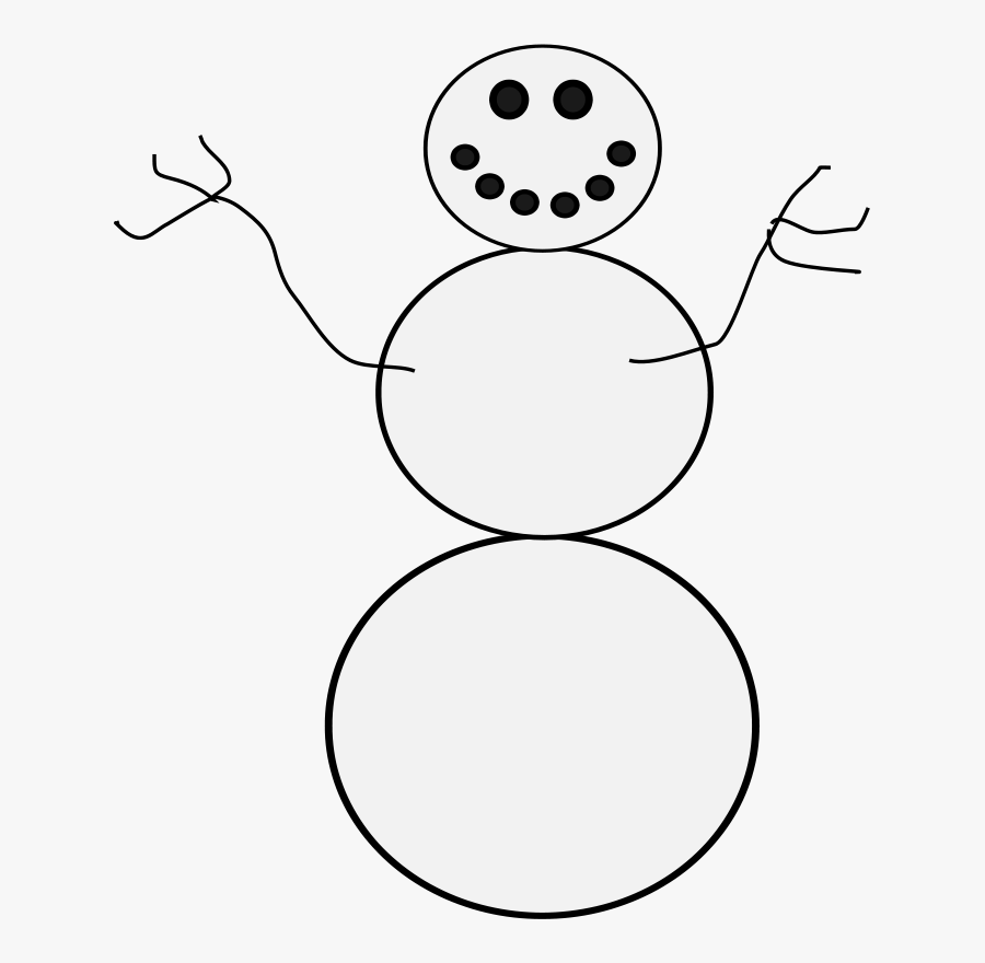 Free Vector Snowman Clip Art - Outline Of A Snowman, Transparent Clipart