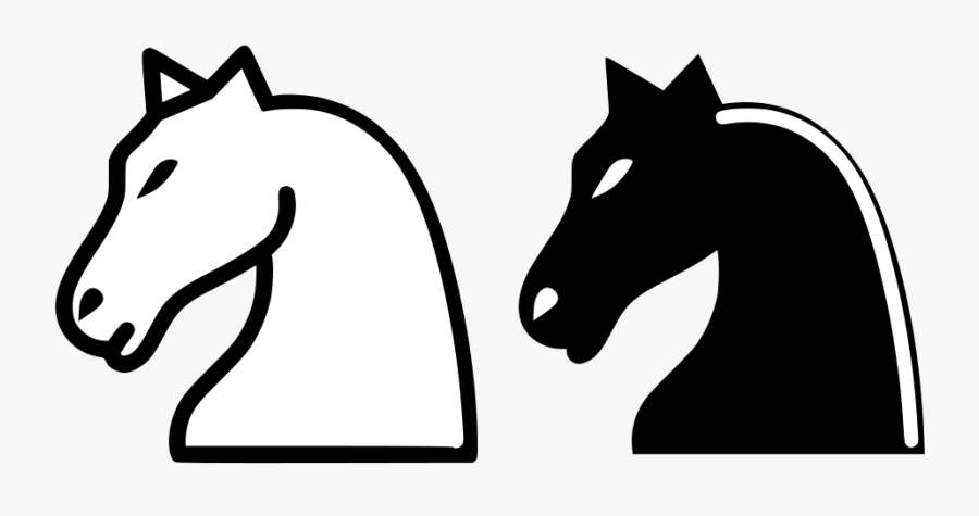 Chess Tile - Chess Knight Black And White, Transparent Clipart