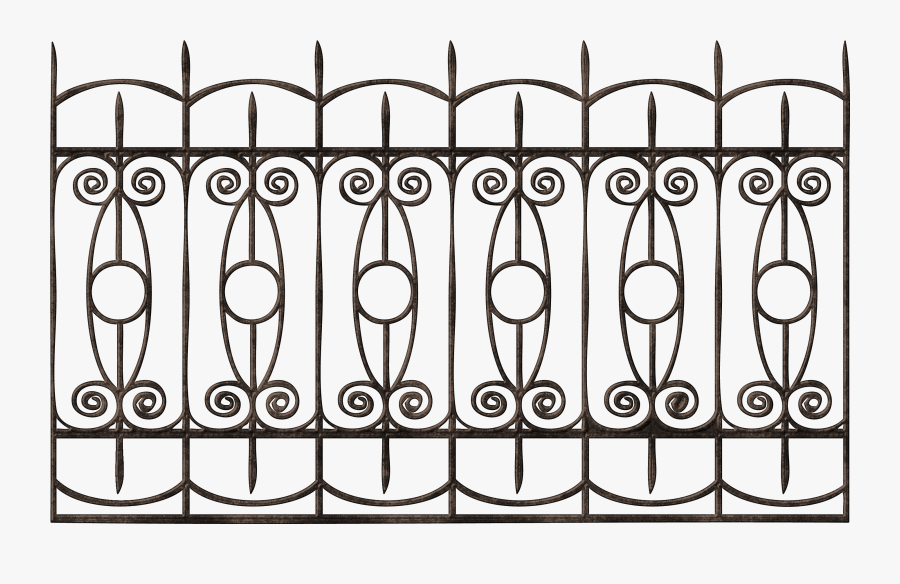 Transparent Fence Clipart - Fancy Iron Railing Png, Transparent Clipart