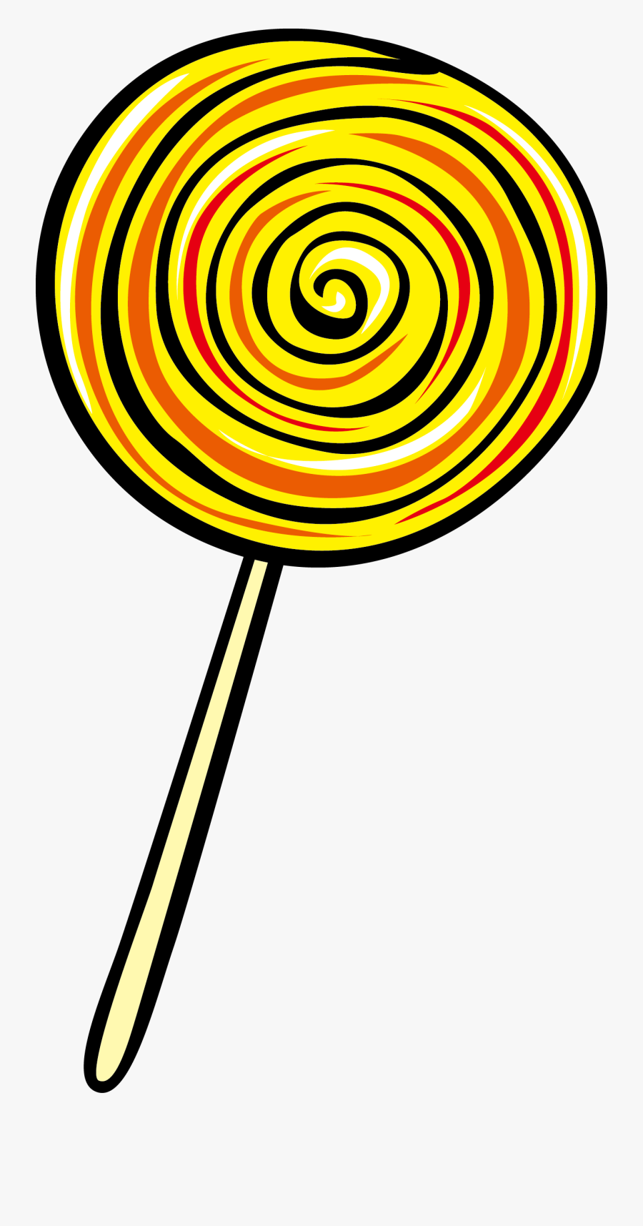 Lollipop Euclidean Vector Clip Art - Yellow Lollipop Clipart, Transparent Clipart