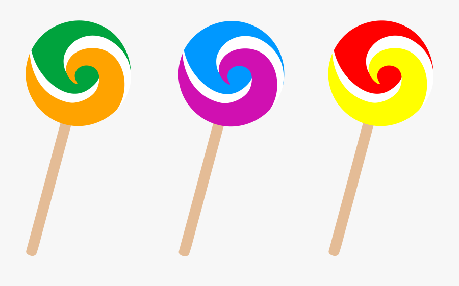 Three Swirly Lollipops - Candy Clipart, Transparent Clipart
