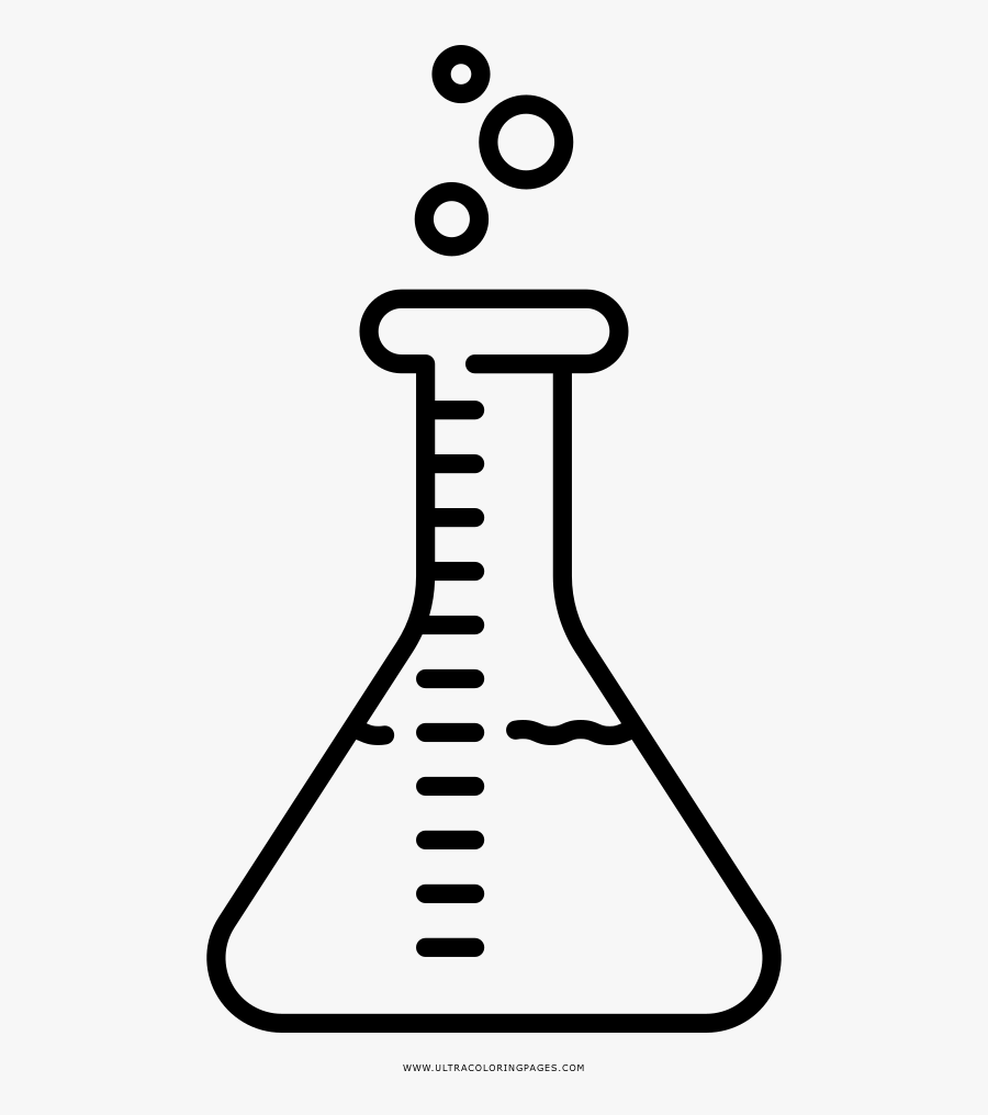 Transparent Beaker Clipart Black And White - Coloring Page Of A Beaker, Transparent Clipart