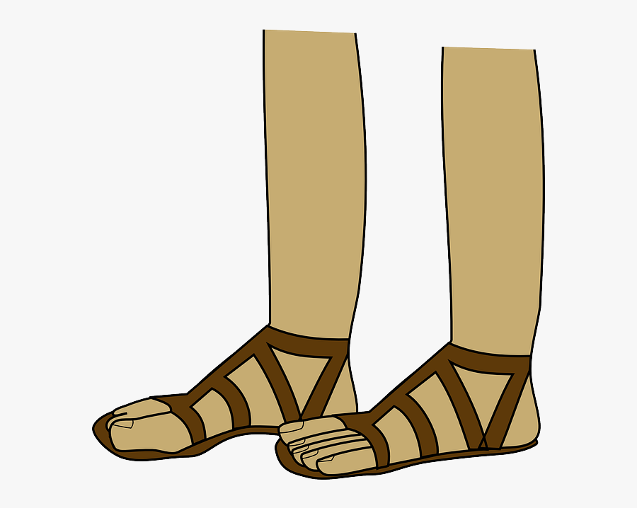 Sandal - Clipart - Drawing Of Feet In Sandals, Transparent Clipart