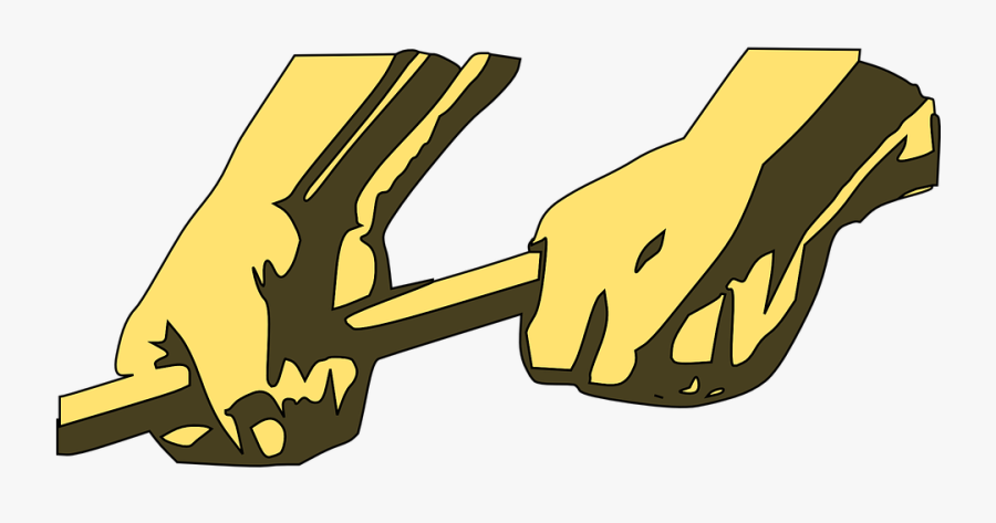 Handshake Clipart Clasped Hand - Two Hands Holding An Axe, Transparent Clipart