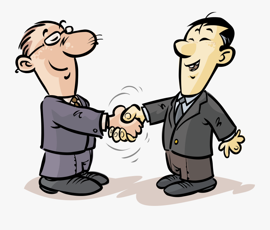 Clip Art Handshake Cartoon - Handshake Cartoon, Transparent Clipart