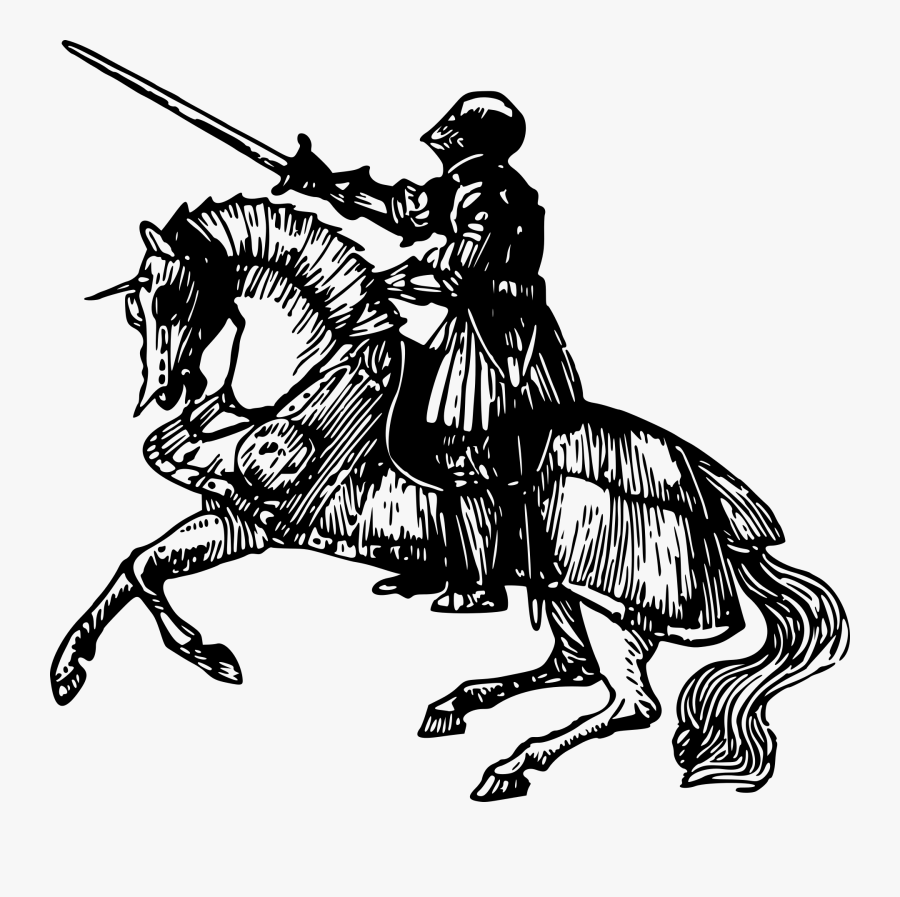 Art,monochrome Photography,tree - Knight On Horse Transparent, Transparent Clipart