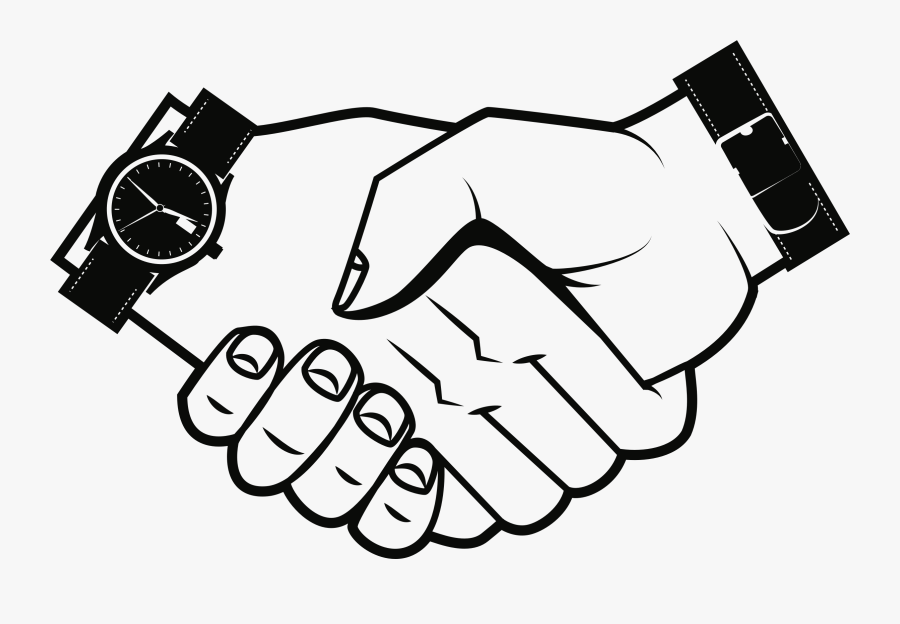 Monochrome Photography,text,logo - Shake Hand Black And White, Transparent Clipart