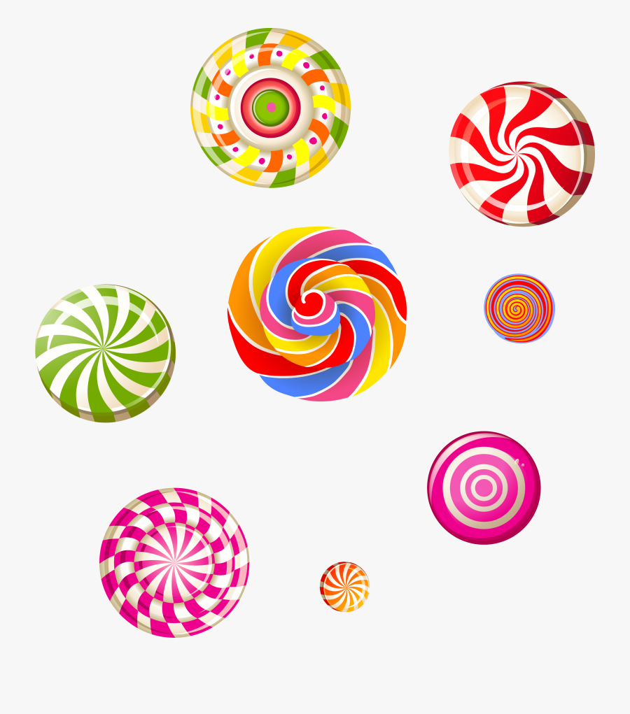 Lollipop Clipart Colorful Lollipop - 糖果 圖案, Transparent Clipart