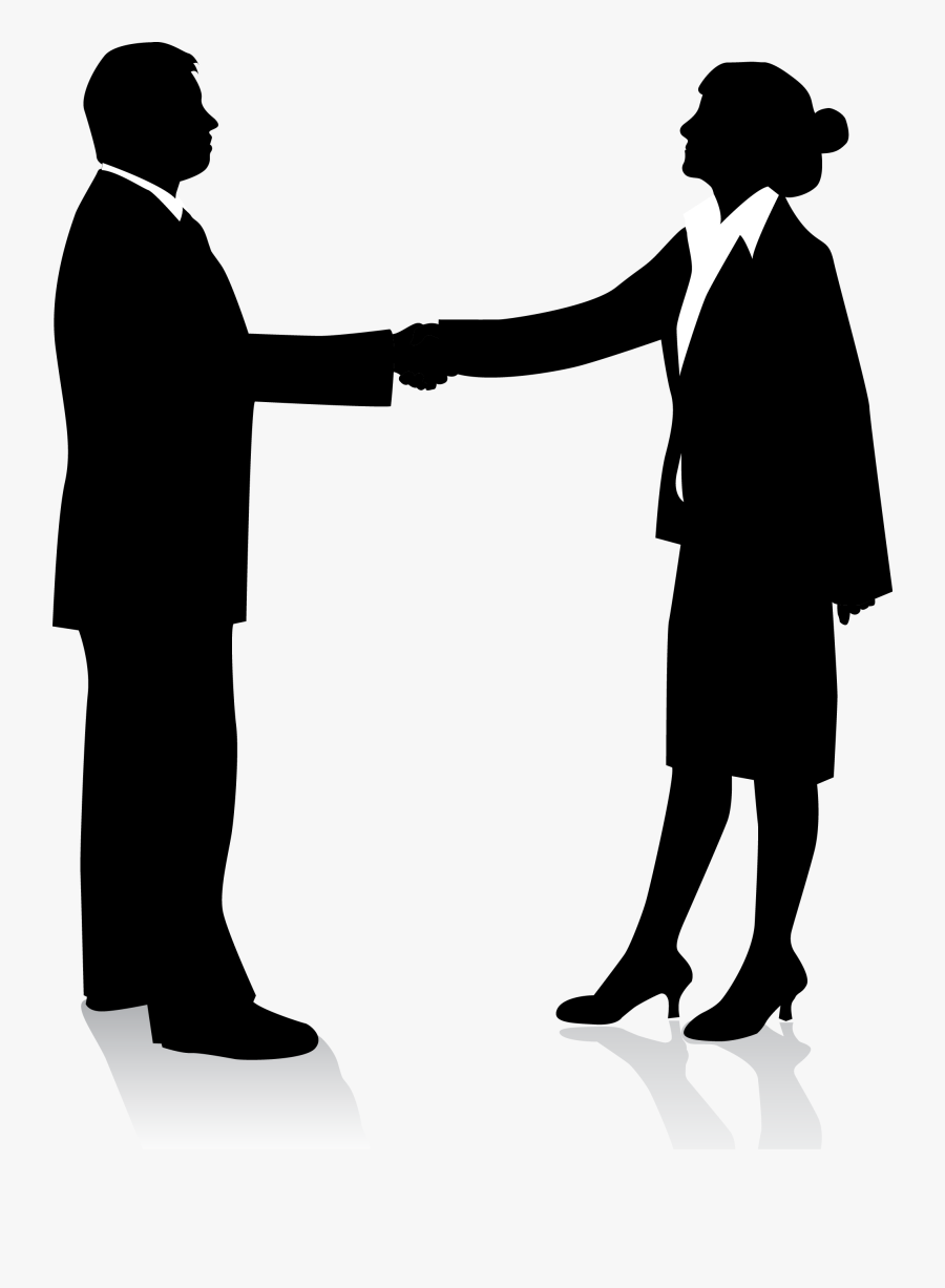 Businessperson Silhouette Handshake, Transparent Clipart