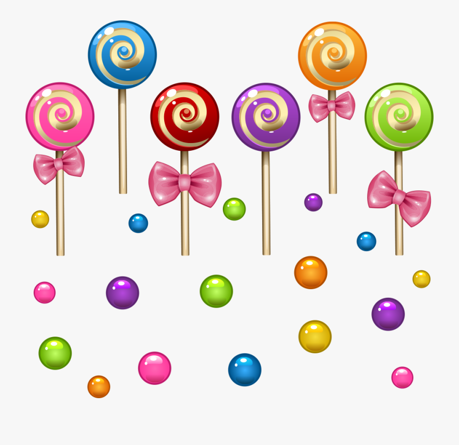 Candy Clip Art Vector Colored Transprent Lollipop- - Colorful Candies Vector Png, Transparent Clipart