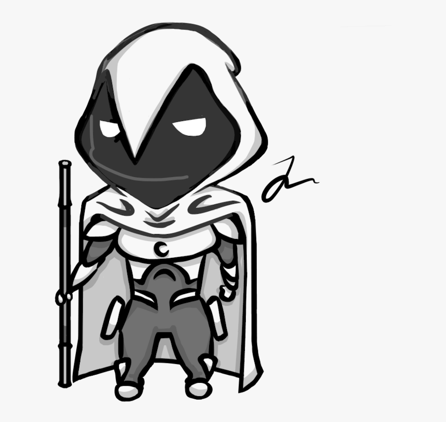 Transparent Knight Clipart Black And White - Moon Knight Chibi, Transparent Clipart