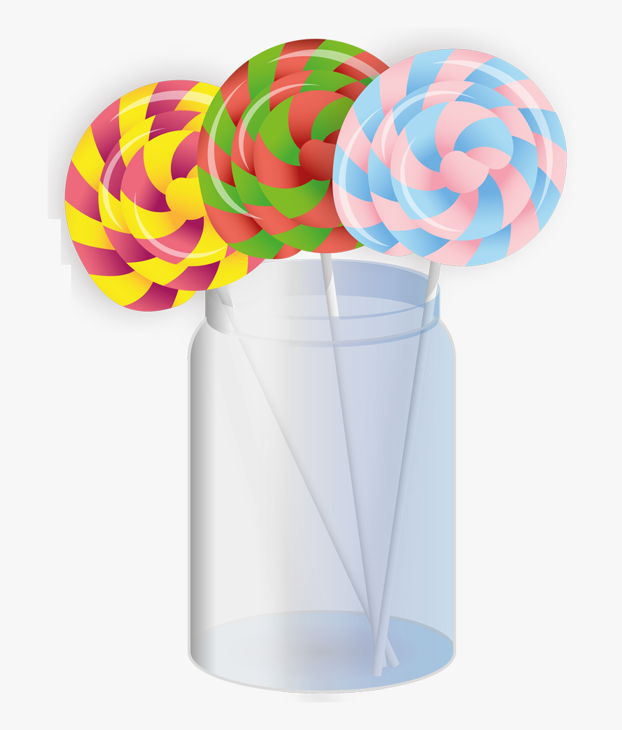 Transparent Lollipop Clipart - Lollipops In A Jar, Transparent Clipart
