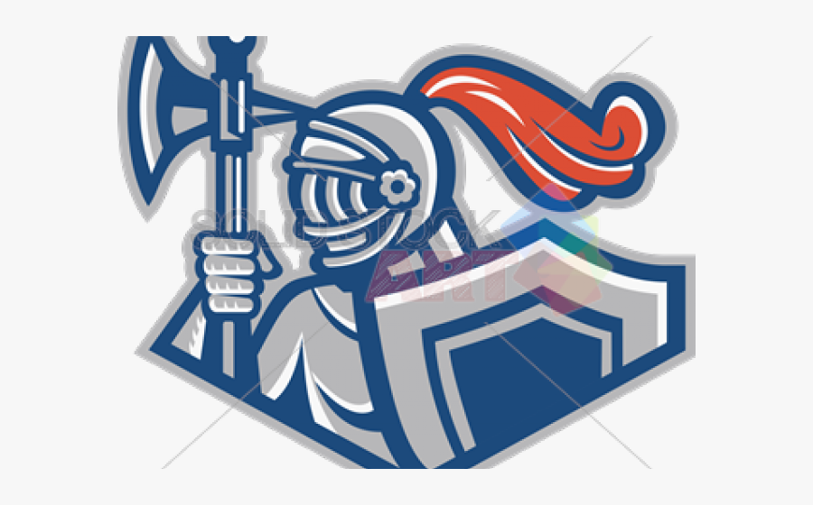 Knight Clipart Blue Knight - Axe, Transparent Clipart
