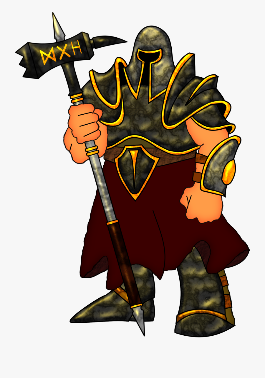 Cold Weapon,knight,weapon - Fat Dwarf In Armor, Transparent Clipart