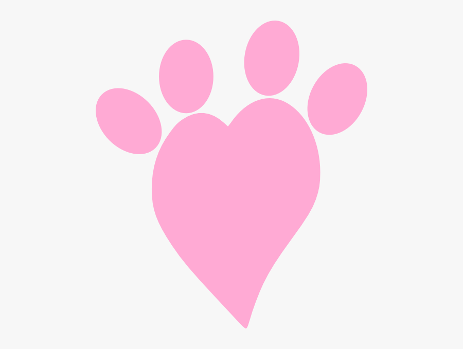 Heart Lollipop Clipart - Pink Paw Print Heart, Transparent Clipart