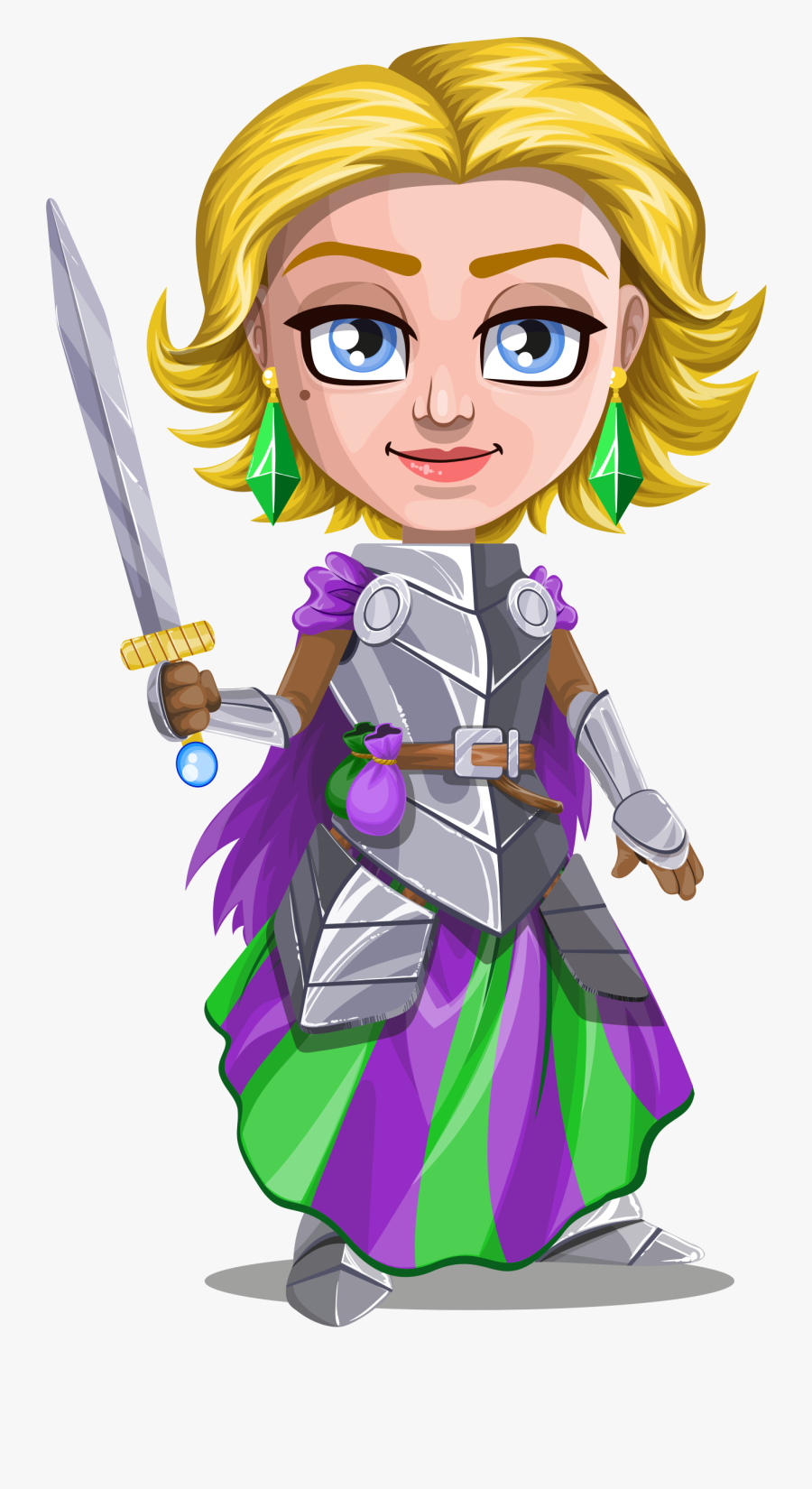 Woman Warrior In Armor - Clipart Woman Knight, Transparent Clipart