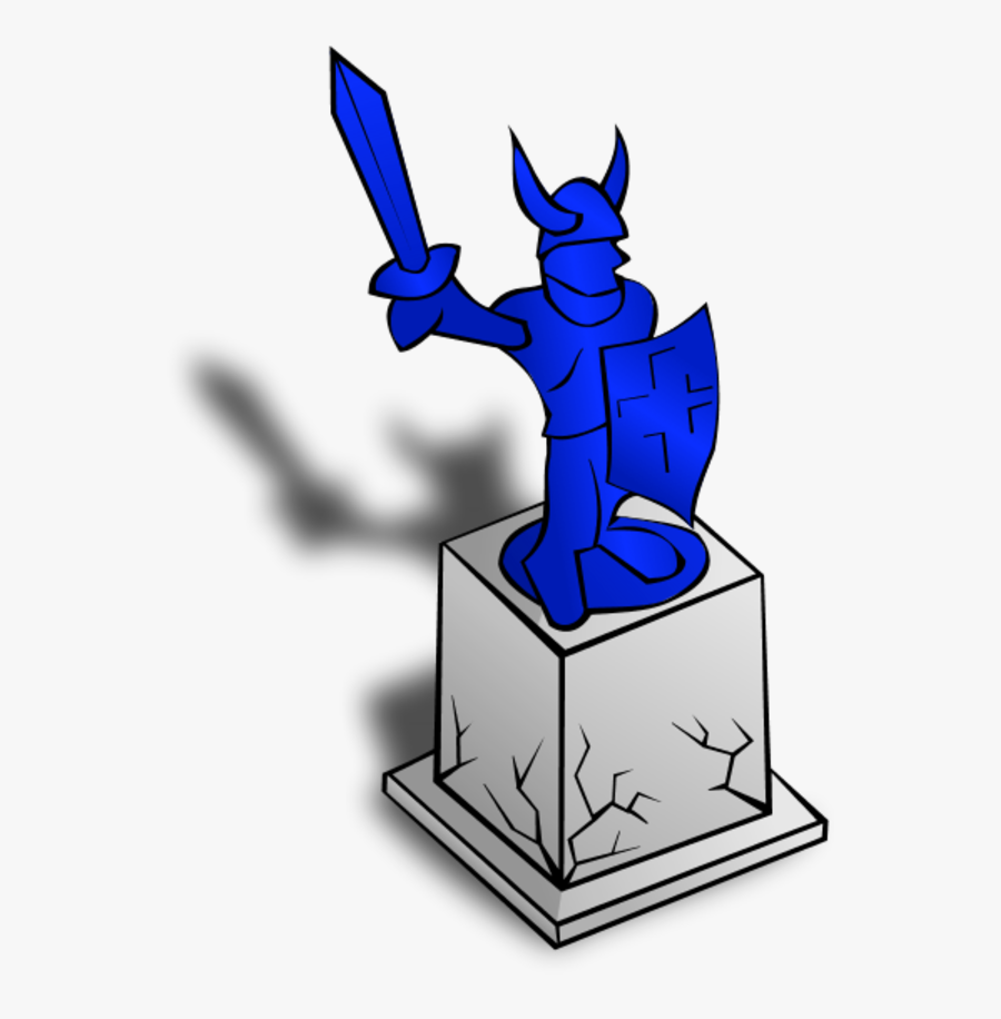 Knight Statue Holding Sword And Shield - Greek Statue Transparent Cartoon, Transparent Clipart