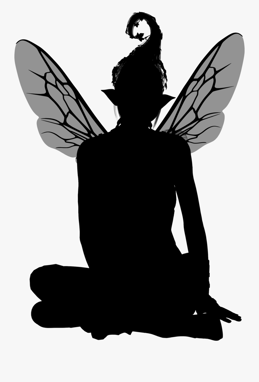 Silhouette Fairy Clip Art - Fairy Silhouette Clipart Png, Transparent Clipart
