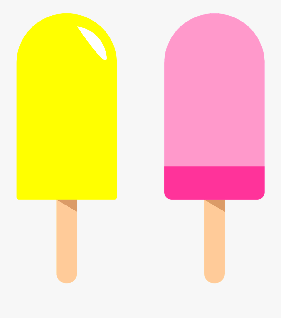 Ice Cream Popsicle Yellow Clipart, Transparent Clipart