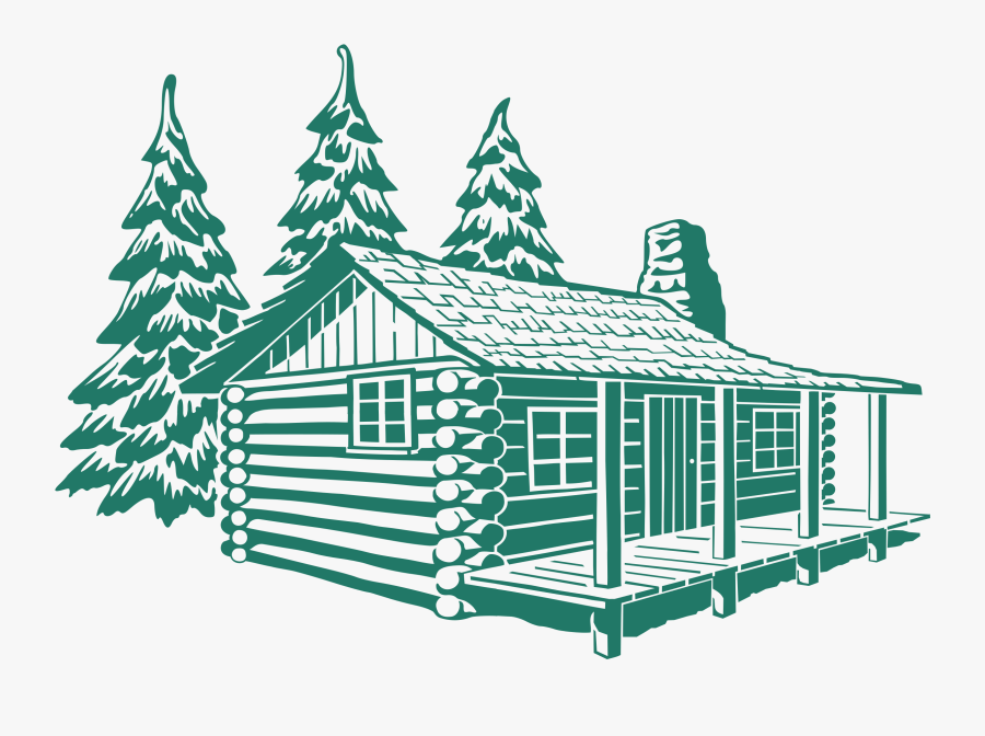 Clipart - Log Cabin Vector, Transparent Clipart