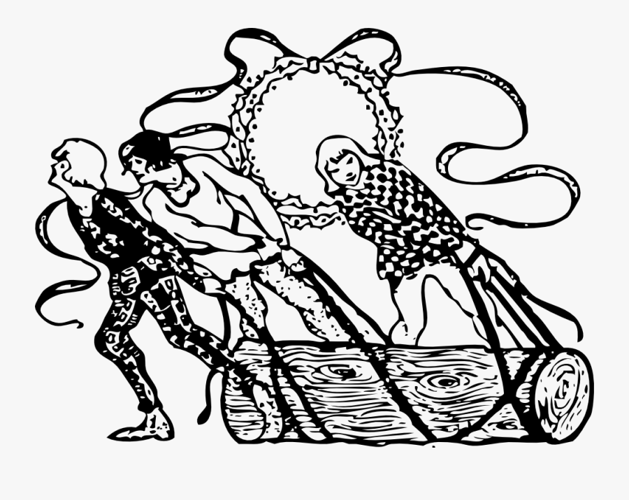 Hauling The Yule Log - Haul Clipart, Transparent Clipart
