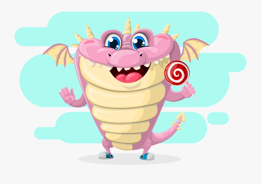 Dragon Cute Pink Lollipop Wing Transparent Png Images - Fairy Dragon Cute, Transparent Clipart