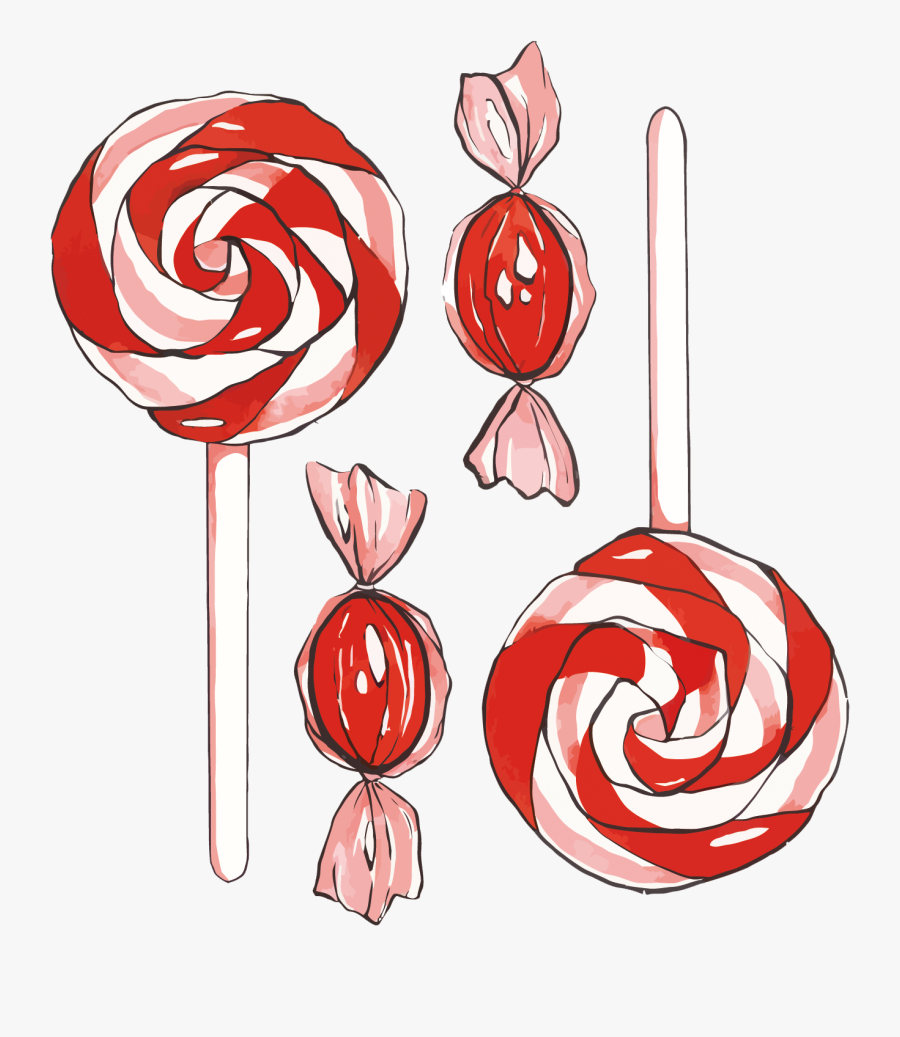Lollipop Cotton Candy Watercolor Painting - Candy, Transparent Clipart