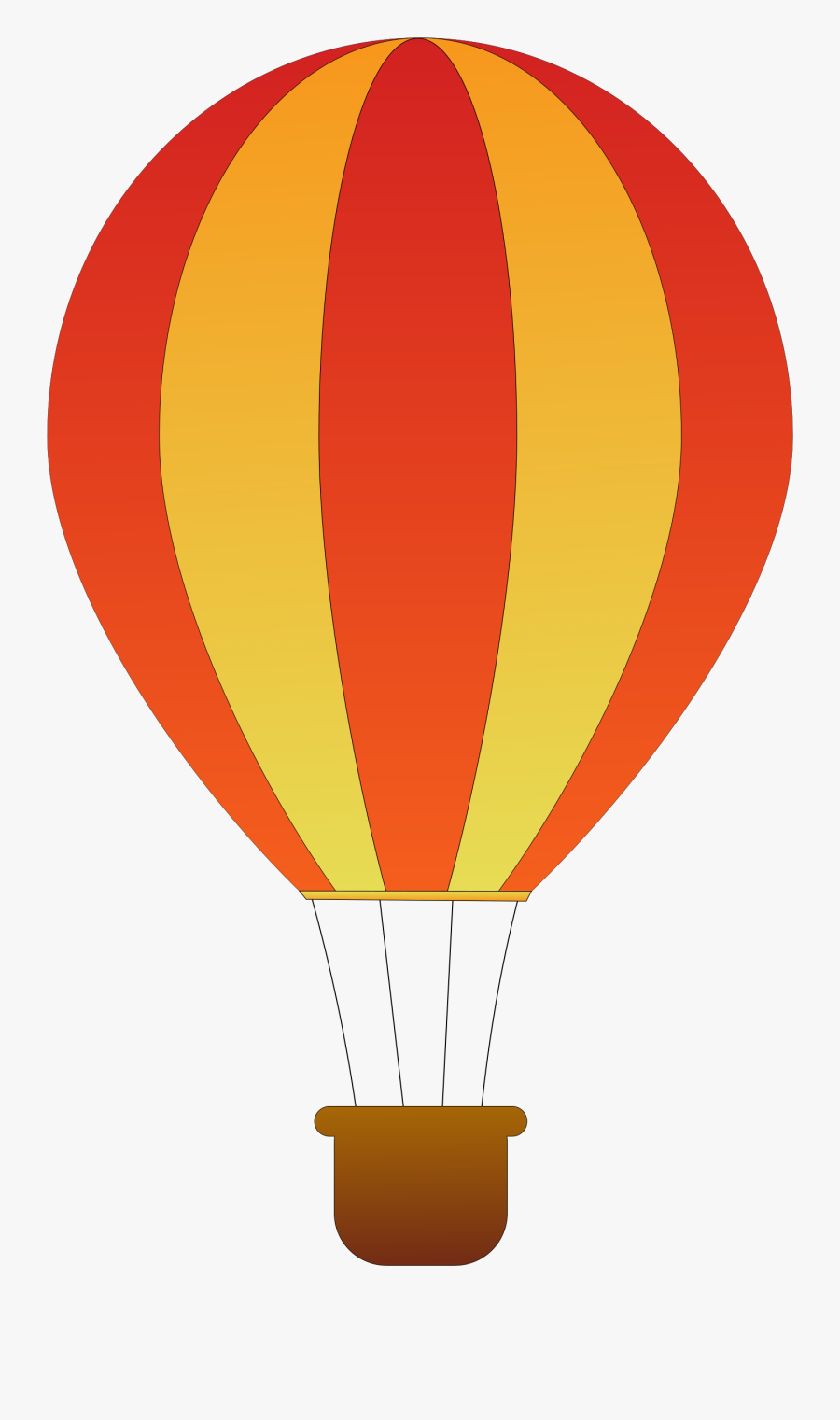 Hot Air Balloon Clip Art - Hot Air Balloon Red And Yellow, Transparent Clipart
