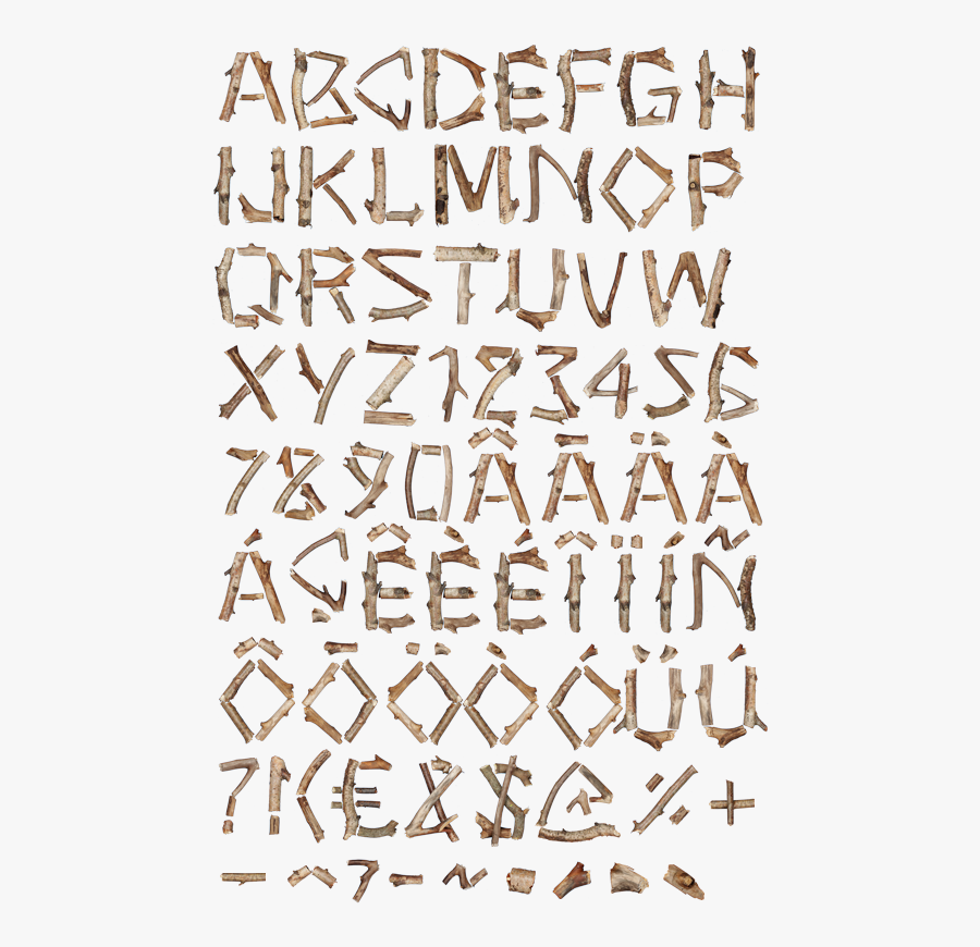 Clipart Letter Fonts Logs Twigs & Clip Art Images - Motif, Transparent Clipart