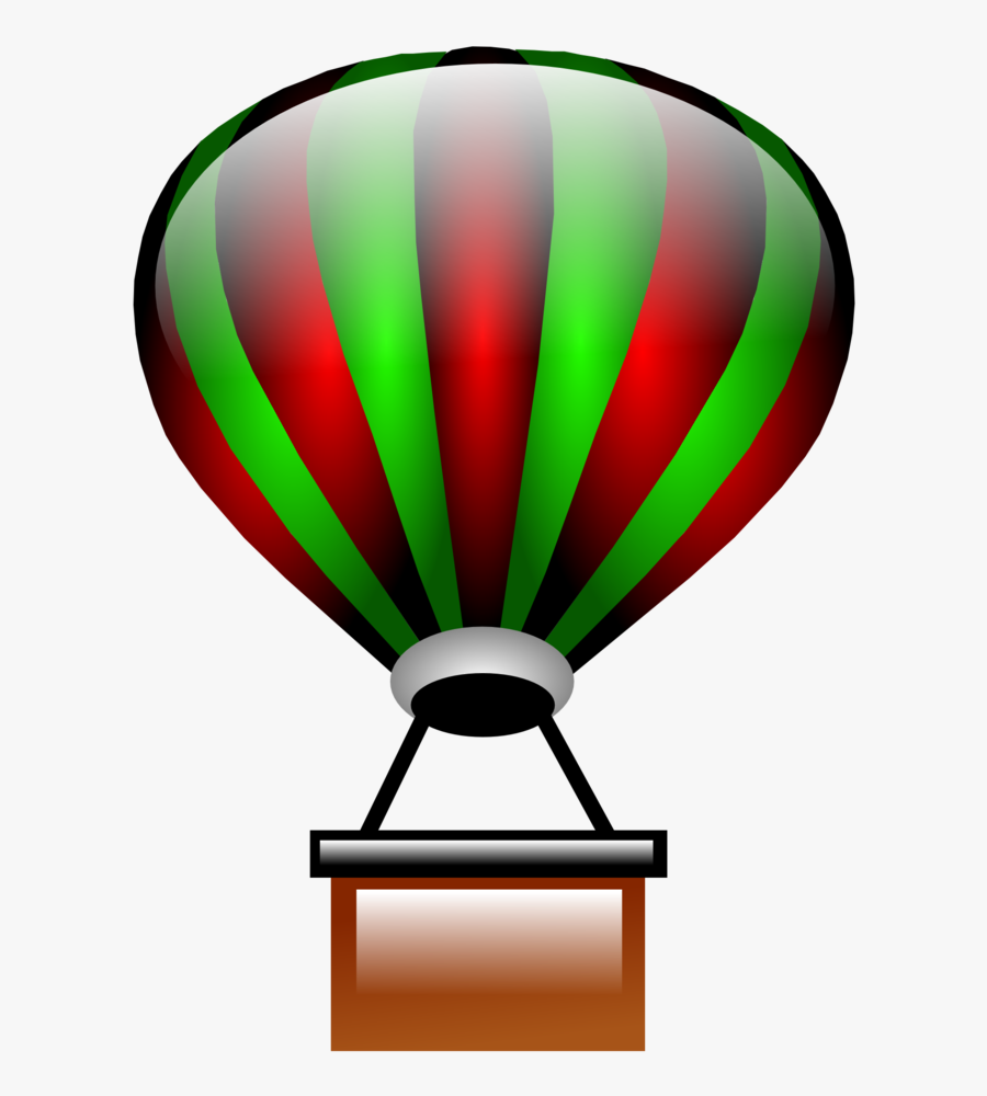 Red & Green Hot Air Balloon Clipart, Transparent Clipart