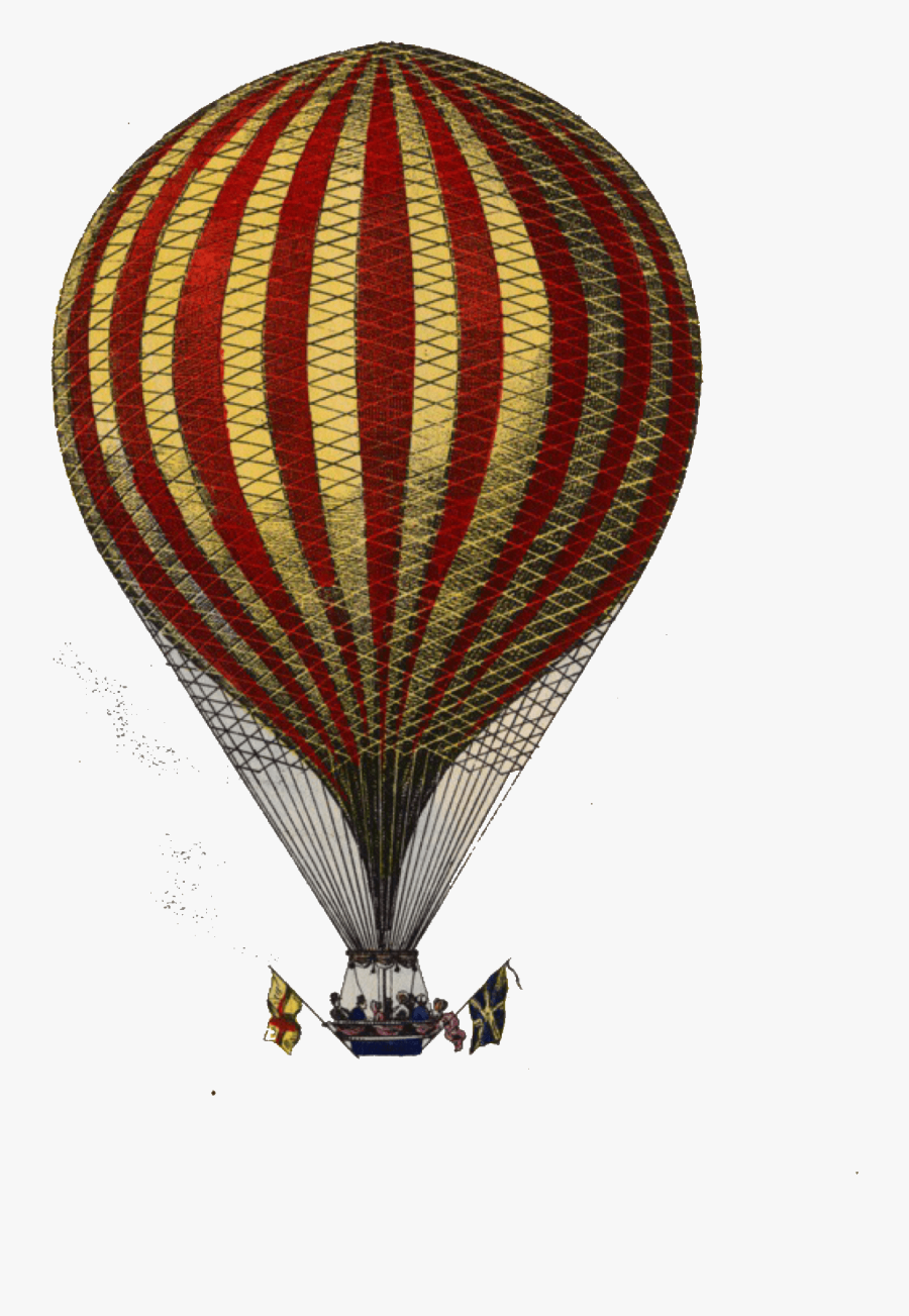 Vintage Hot Air Balloon Graphics - Civil War Era Hot Air Balloons, Transparent Clipart