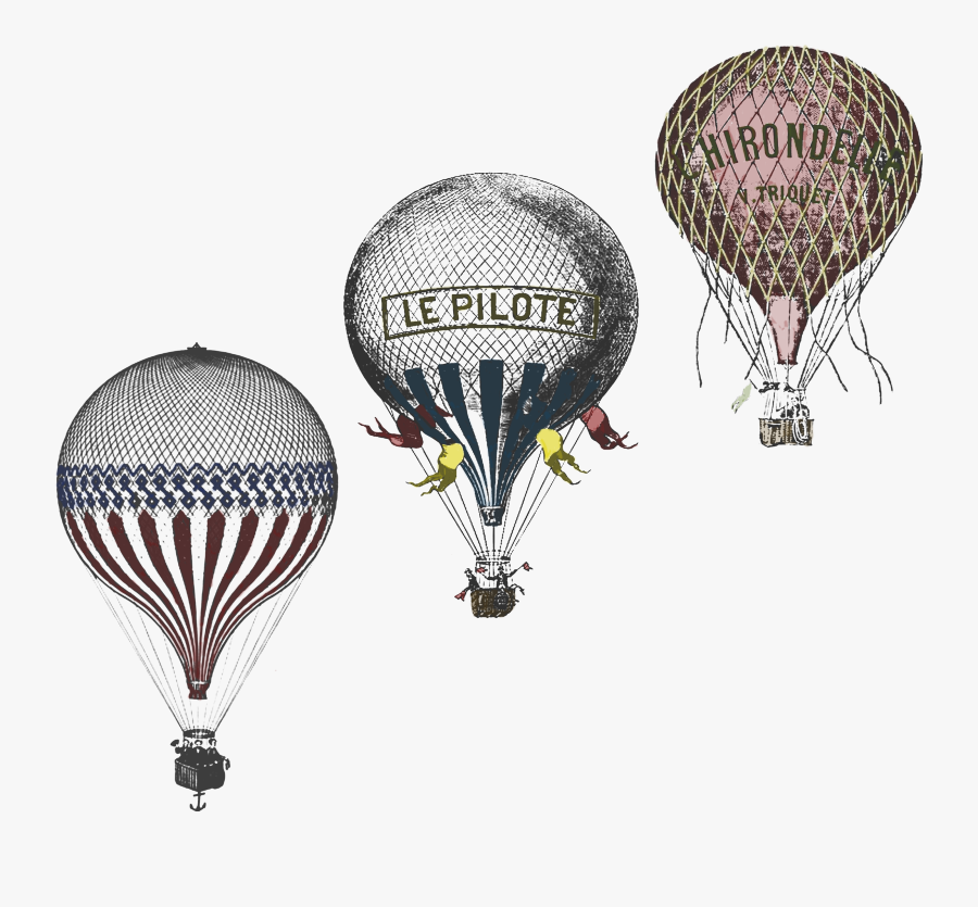 Clip Art Antique Race Design By - Vintage Hot Air Balloon Drawing Old, Transparent Clipart