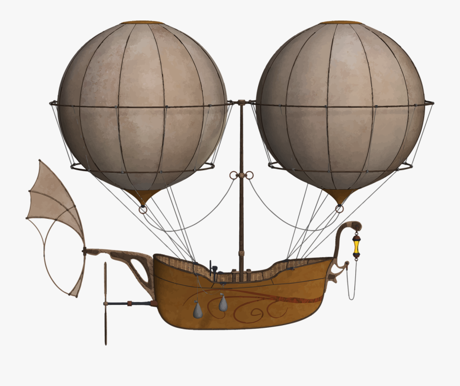 Hot Air Ballooning,hot Air Balloon,flight - Steampunk Hot Air Balloon Ship, Transparent Clipart