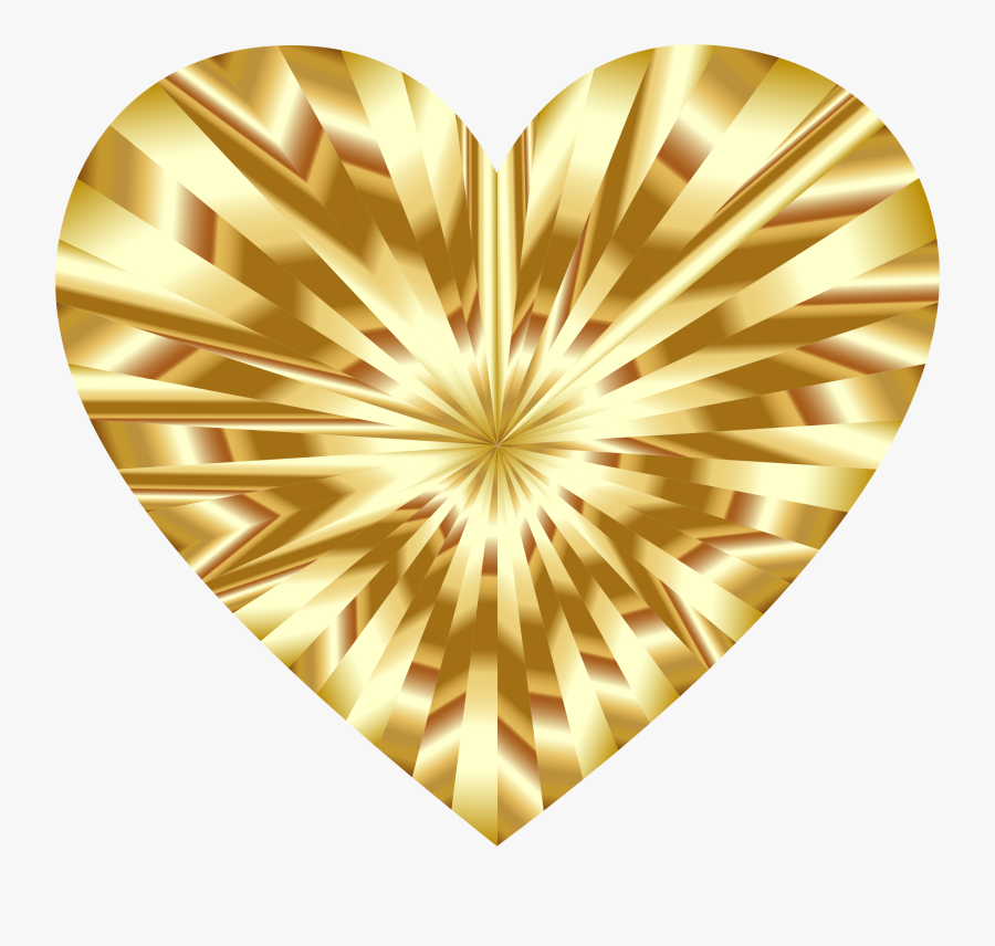 Starburst Clipart Black And White Free 2 Image - Gold Heart Png, Transparent Clipart