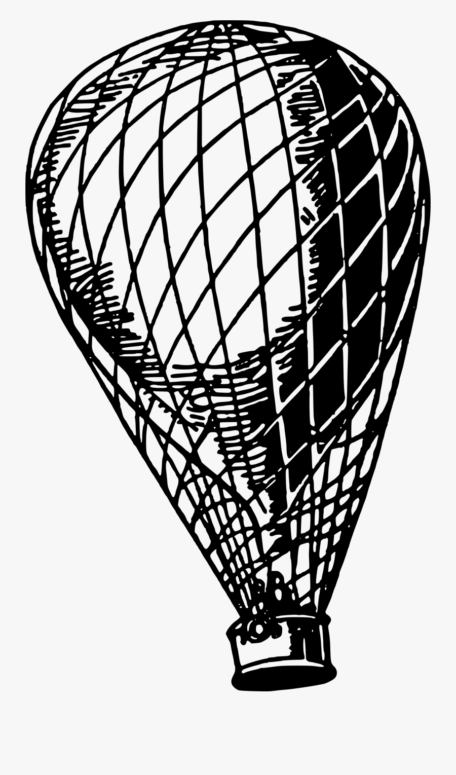 Hot Air Balloon Black And White Clipart Hot Air Balloon - Old Hot Air Balloon, Transparent Clipart