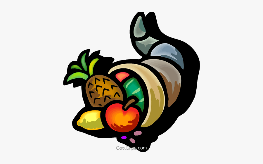 Cornucopia X Filled With Fruit Royalty Free Vector - Thanksgiving Clip Art Black, Transparent Clipart