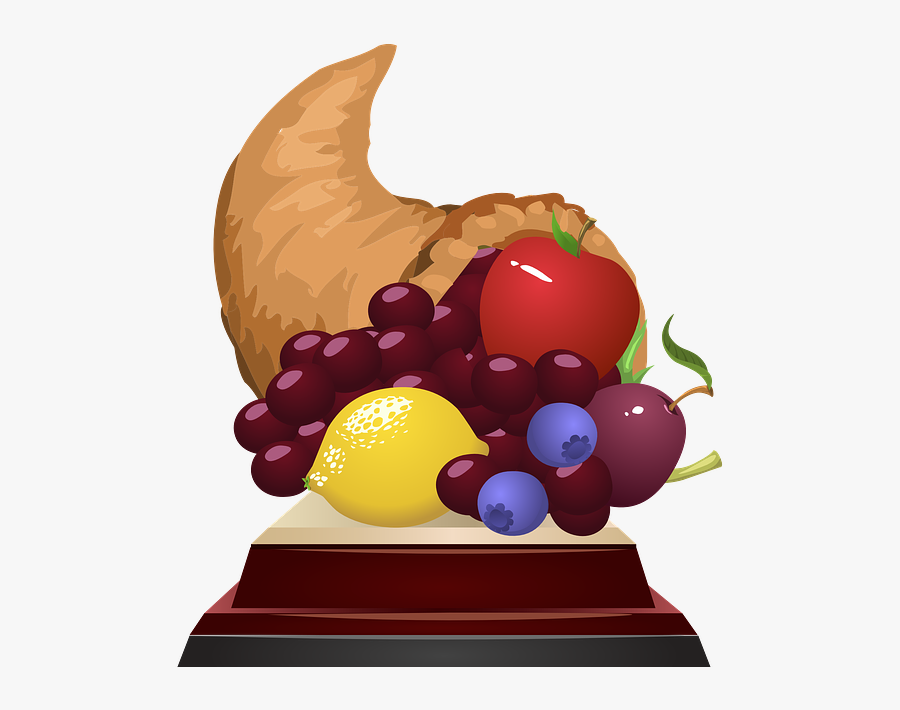Transparent Thanksgiving Food Png - Cornucopia With Fruit Clipart, Transparent Clipart