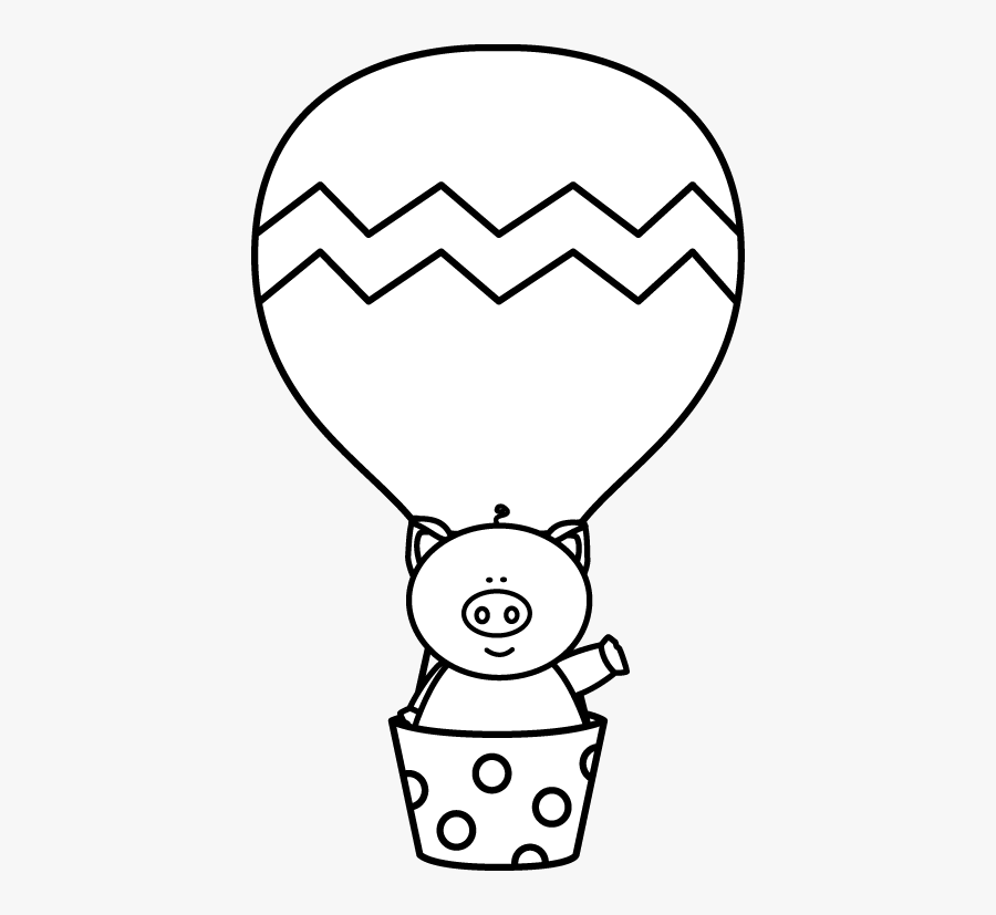 Hot Air Balloon Clip Art Black And White, Transparent Clipart