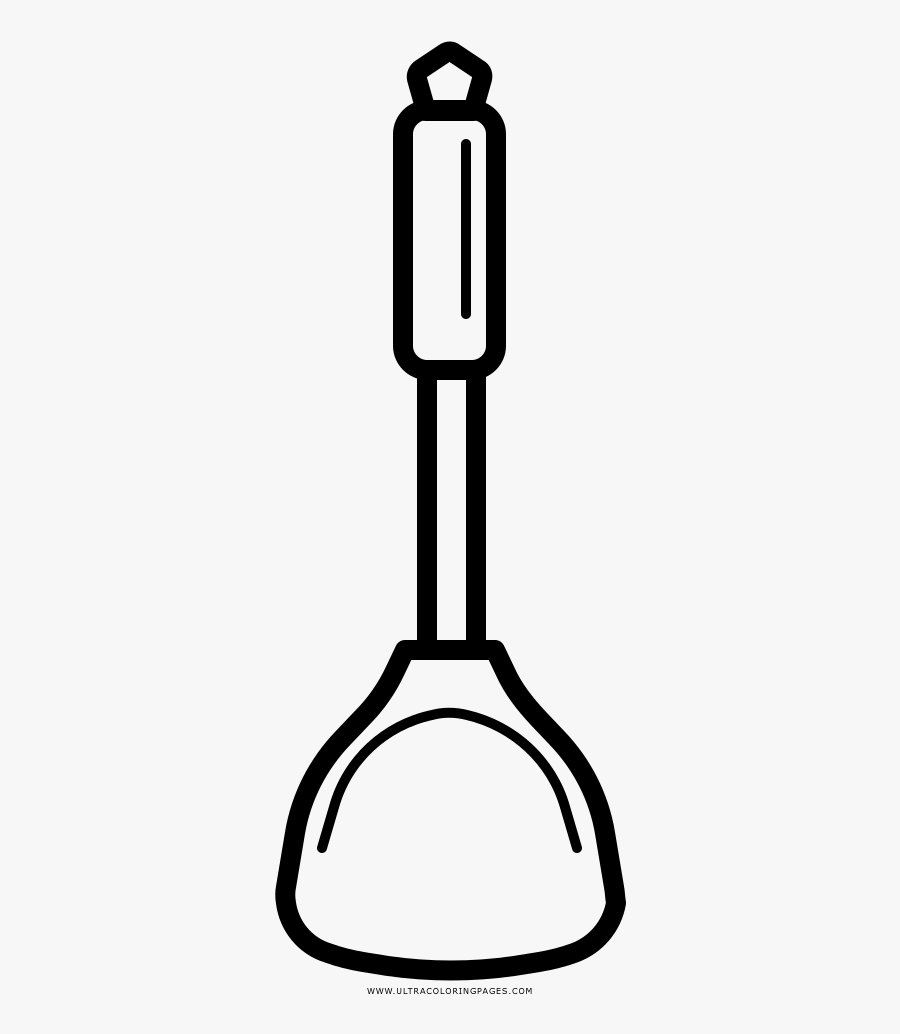 Spatula Coloring Page - Line Art, Transparent Clipart