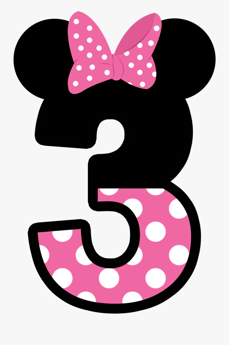 Minnie Mouse Number 5, Transparent Clipart