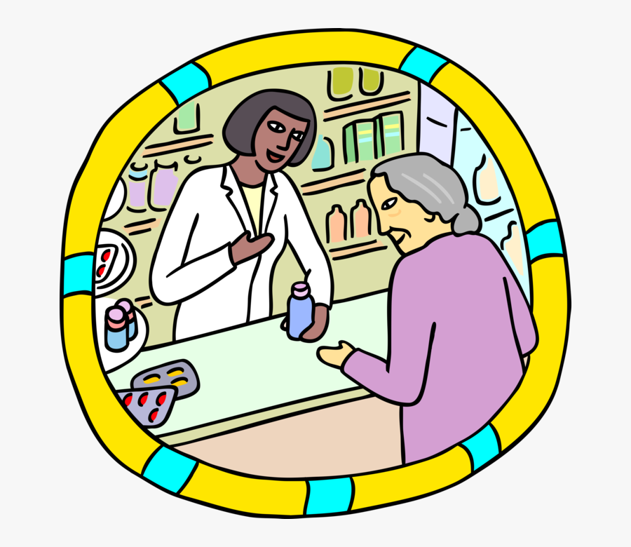 Vector Illustration Of Pharmacist Dispensing Pharmaceutical - Istanbul Üniversitesi Mühendislik Fakültesi, Transparent Clipart
