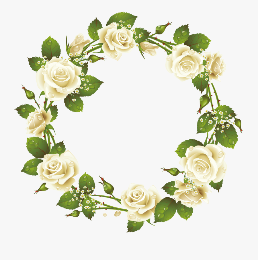 Clipart Rose Wreath - Round Flower Frame Png, Transparent Clipart