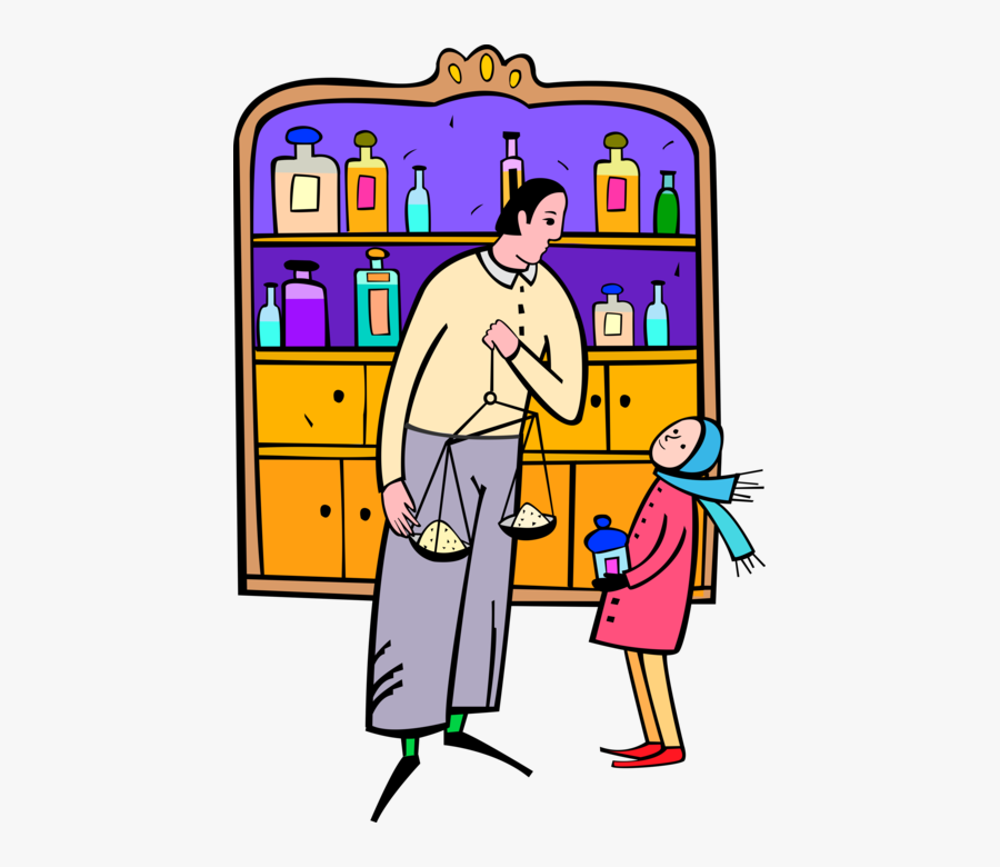 Vector Illustration Of Pharmacist Filling Prescription, Transparent Clipart