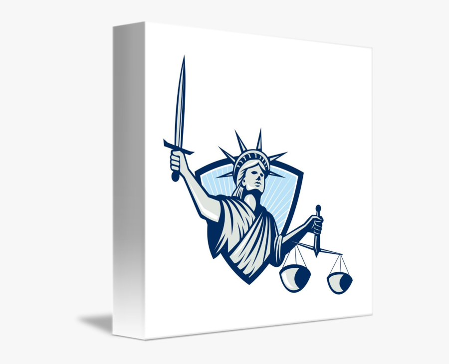 Scales Justice Sword By Aloysius Patrimonio - Statue Of Liberty Scales Of Justice, Transparent Clipart