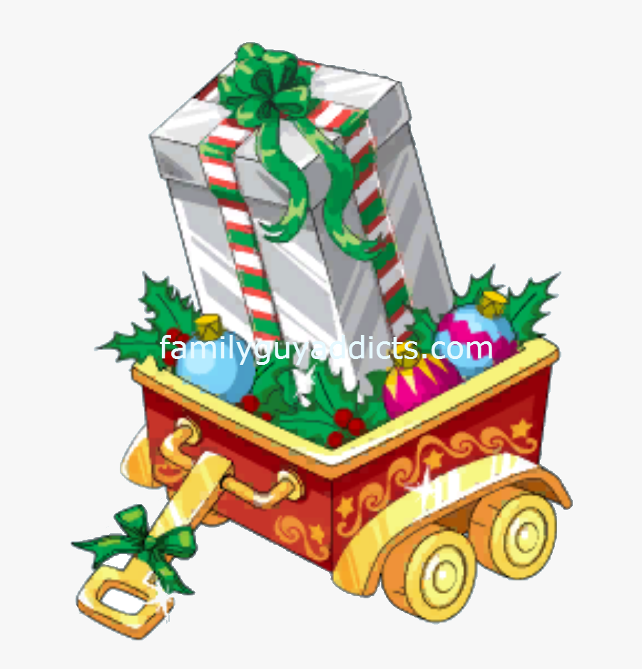 Silver Gift Box In Wagon, Transparent Clipart