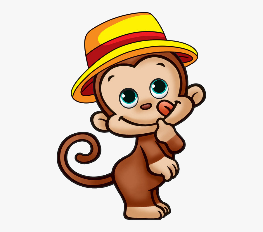 Monkey Cartoon Wedding Invitation - Cartoon Monkey Wearing Hat, Transparent Clipart